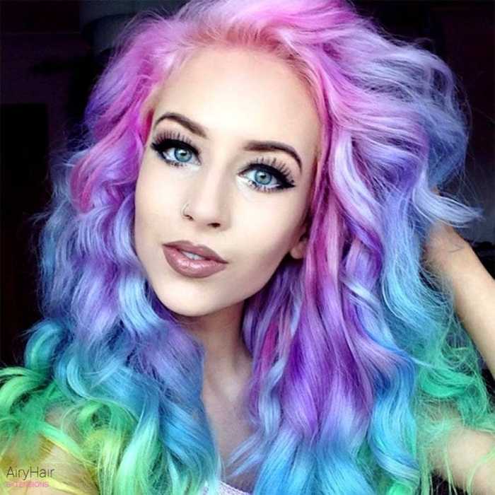hairstyles haircutshair trendshidden rainbow hair trend terbaru