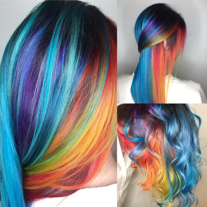 hairstyles haircutshair trendshidden rainbow hair trend