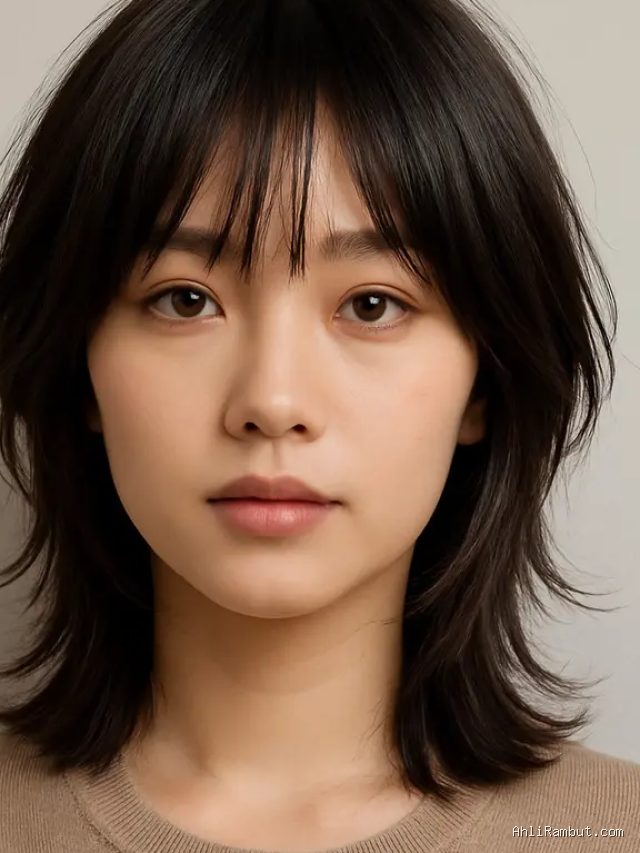 Photo by liputan6.com - Inspirasi Model Rambut Shaggy Panjang dengan Curtain Bangs