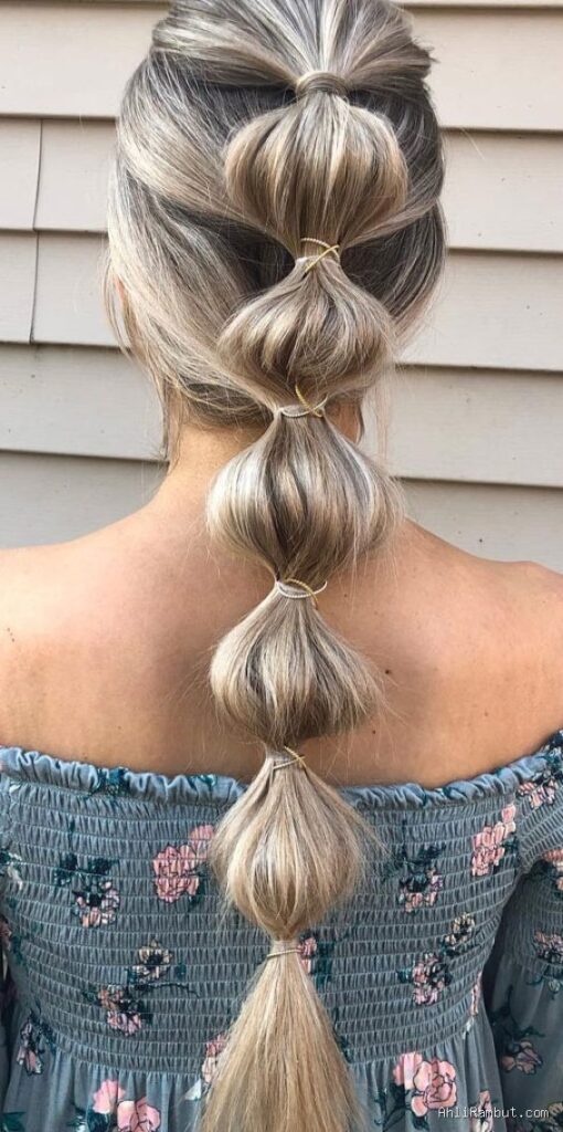 Photo by cutenaturalhairstyles.blogspot.com - Panduan Menata Rambut Bubble Braid dengan Karet Jepang Kecil